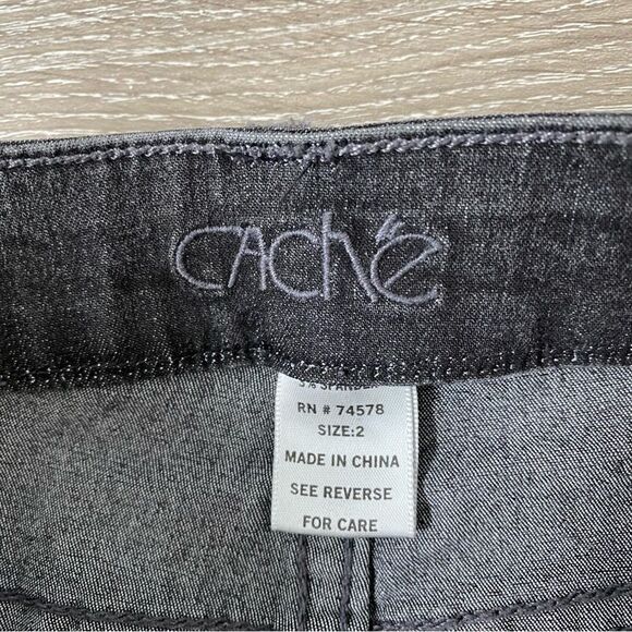 Cache Black Wash Straight Leg Boho Jeans SZ 2 - Picture 7 of 10